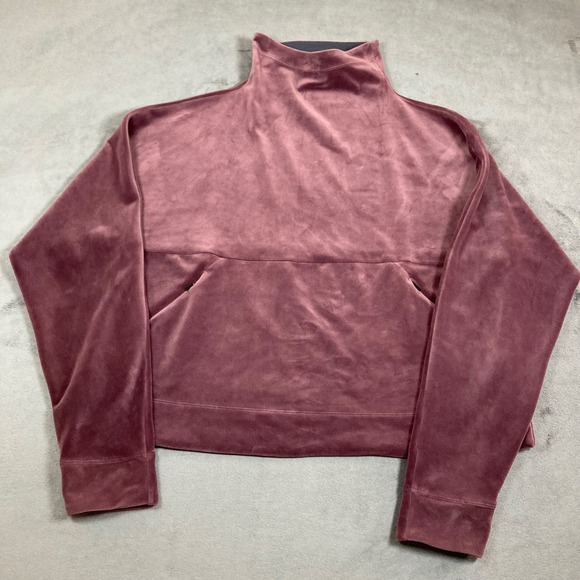 Prana Tops - Prana Womens Velour funnel Neck Pullover Sweatshirt Mauve Plum Size M Pockets